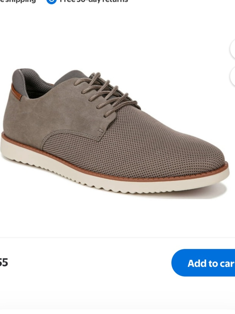 New NIB Men's Grey Sync Knit Casual Lace-Up Oxford Shoes Sz 13 $85